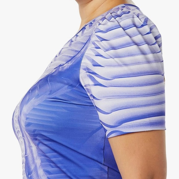 🔵 55) Making the Cut Season 3 Puff Sleeve Printed Knit Cropped Too NWT sz XXL - Picture 2 of 9